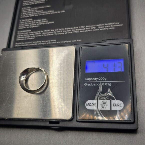 VTG Elle Sterling Silver Ruby Lab Diamond Band Ring Size 9 Wavy 4.13g - Picture 13 of 14